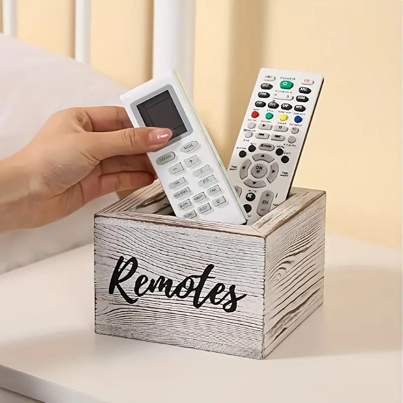 Wooden Remote Control Storage Box