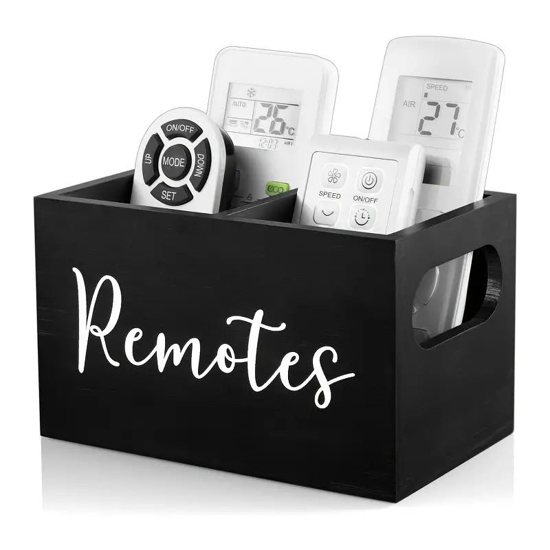 Wooden Remote Control Storage Box