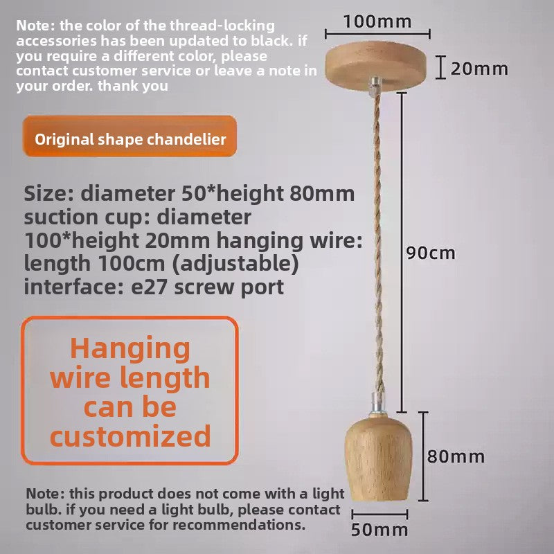 Wooden Retro Pendant Lamp Nordic Hanging Light