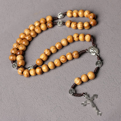Wooden Rosary Necklace