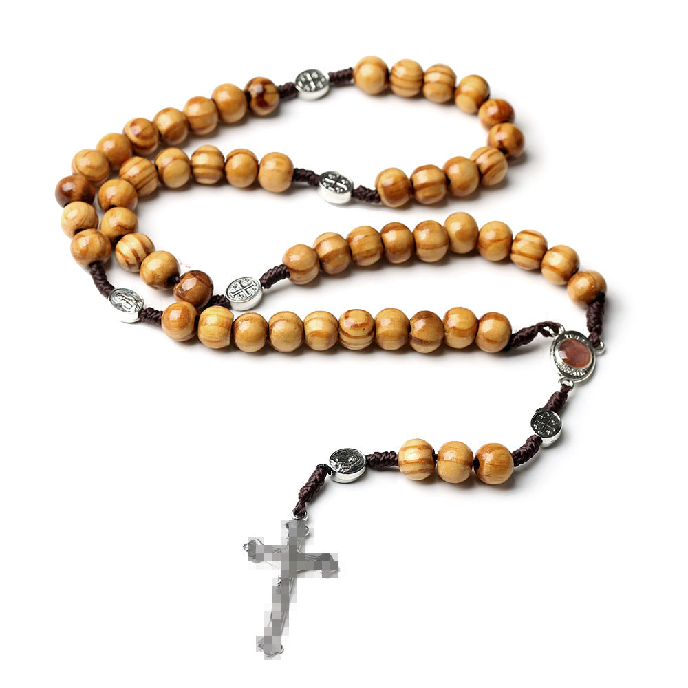 Wooden Rosary Necklace