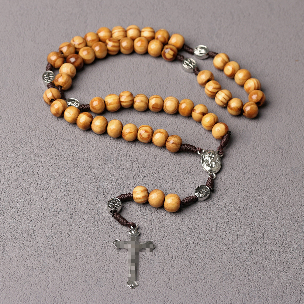 Wooden Rosary Necklace
