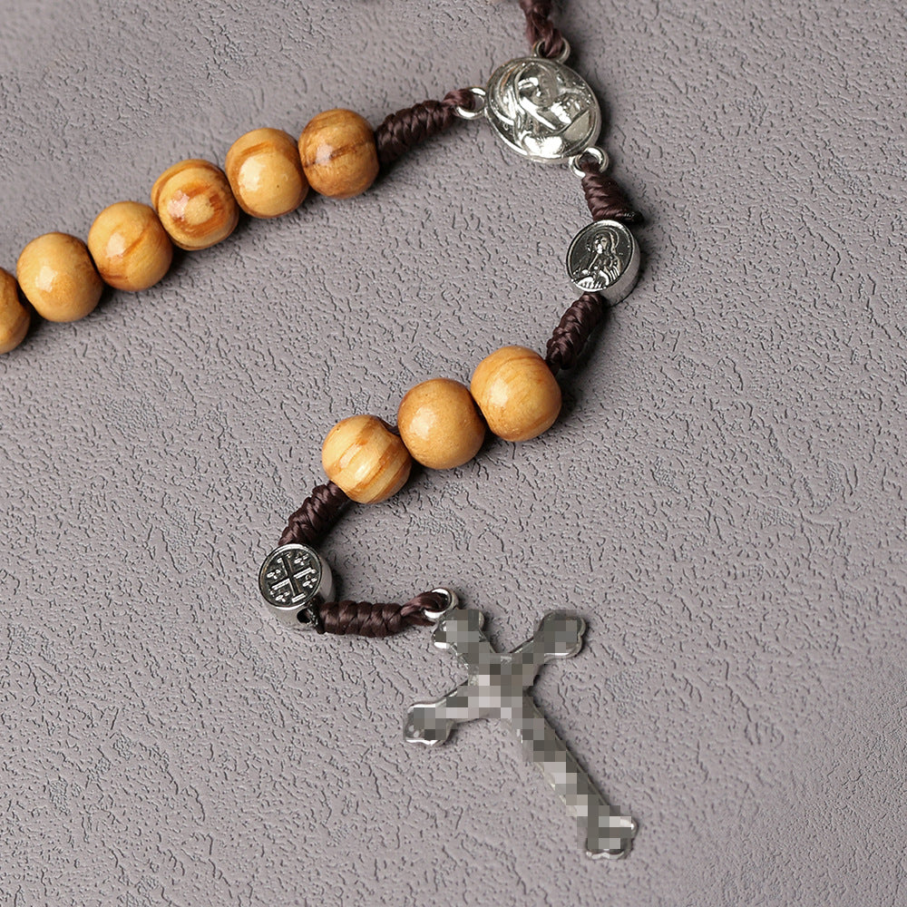 Wooden Rosary Necklace