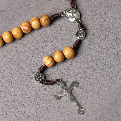 Wooden Rosary Necklace