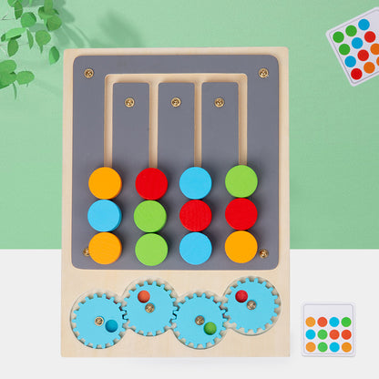 Wooden Rotating Four-Color Educational Chess Game