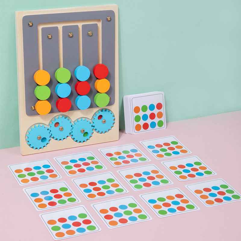 Wooden Rotating Four-Color Educational Chess Game