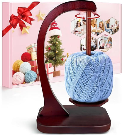 Wooden Rotating Yarn Spool Stand