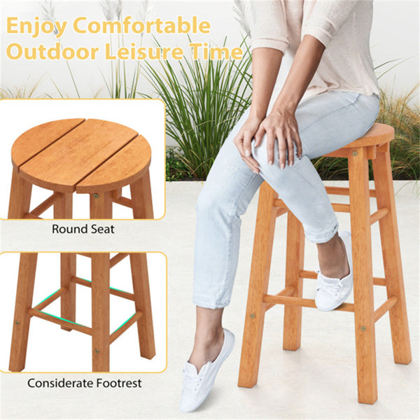 Wooden round bar stool