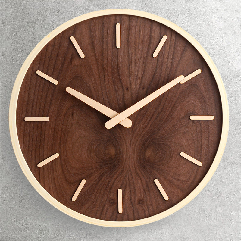 Wooden Round Quartz Wall Clock