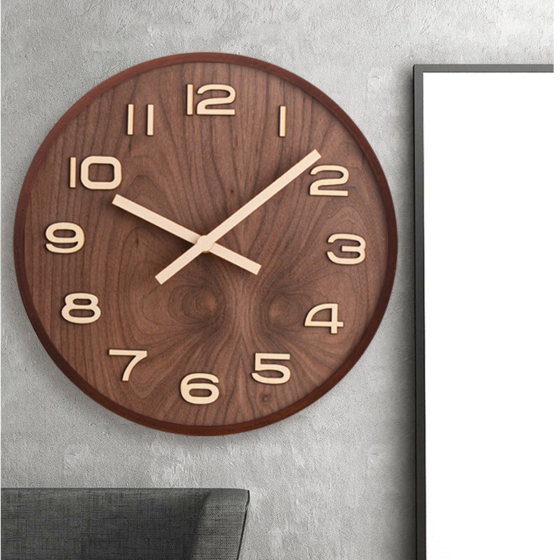 Wooden Round Quartz Wall Clock