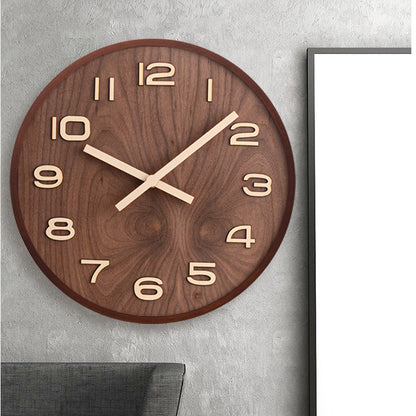Wooden Round Quartz Wall Clock
