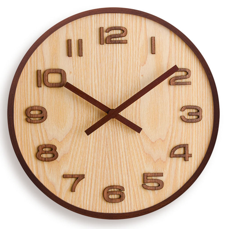 Wooden Round Quartz Wall Clock