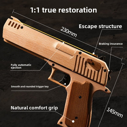 Wooden Rubber Band Toy Gun for Kids