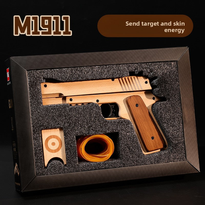 Wooden Rubber Band Toy Gun for Kids