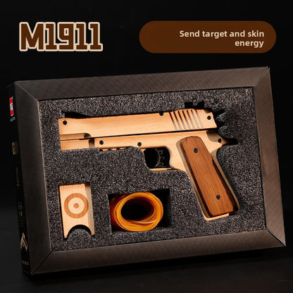 Wooden Rubber Band Toy Gun for Kids