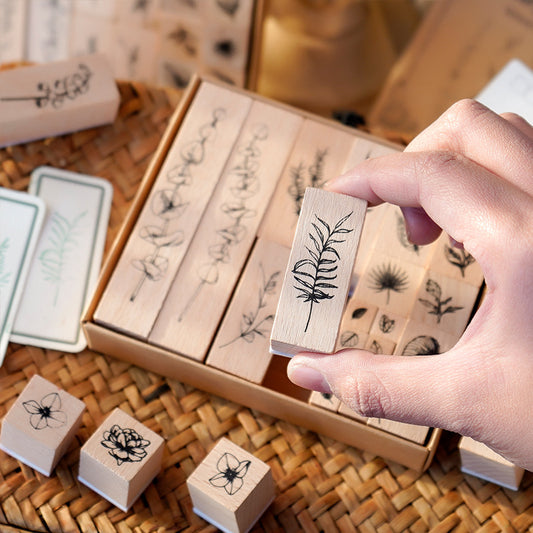 Wooden Rubber Stamp Set