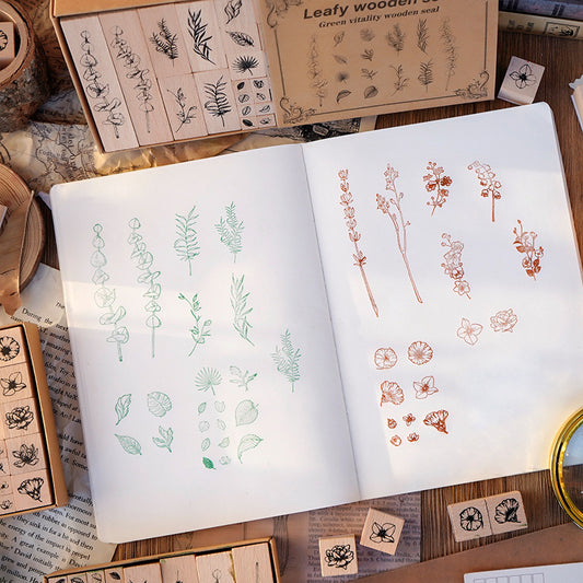 Wooden Rubber Stamp Set