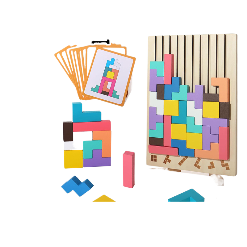 Wooden Russian Tetris toy