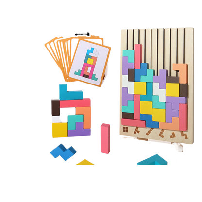 Wooden Russian Tetris toy