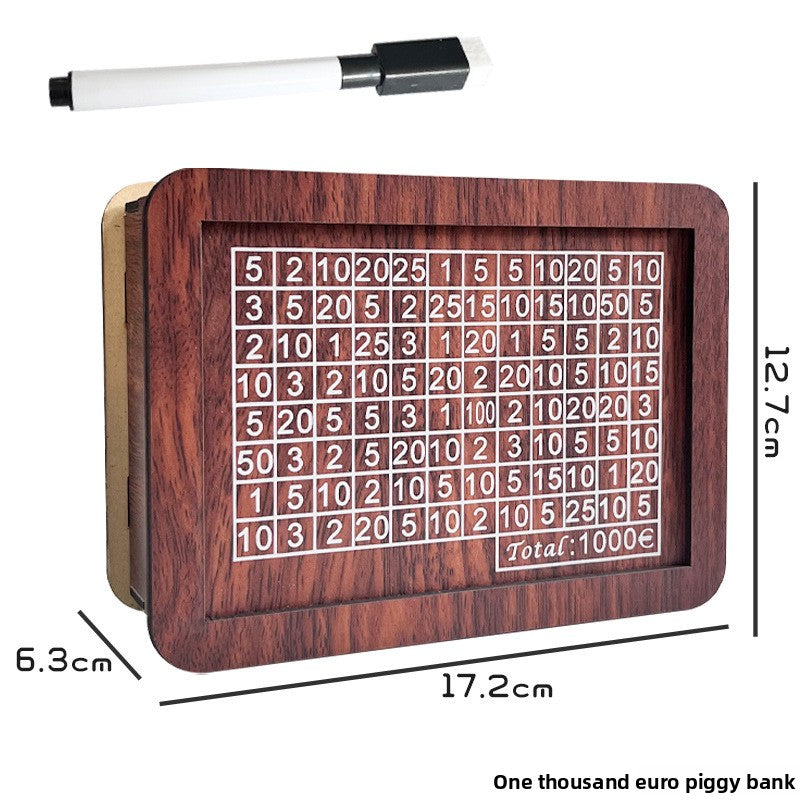 Wooden savings box