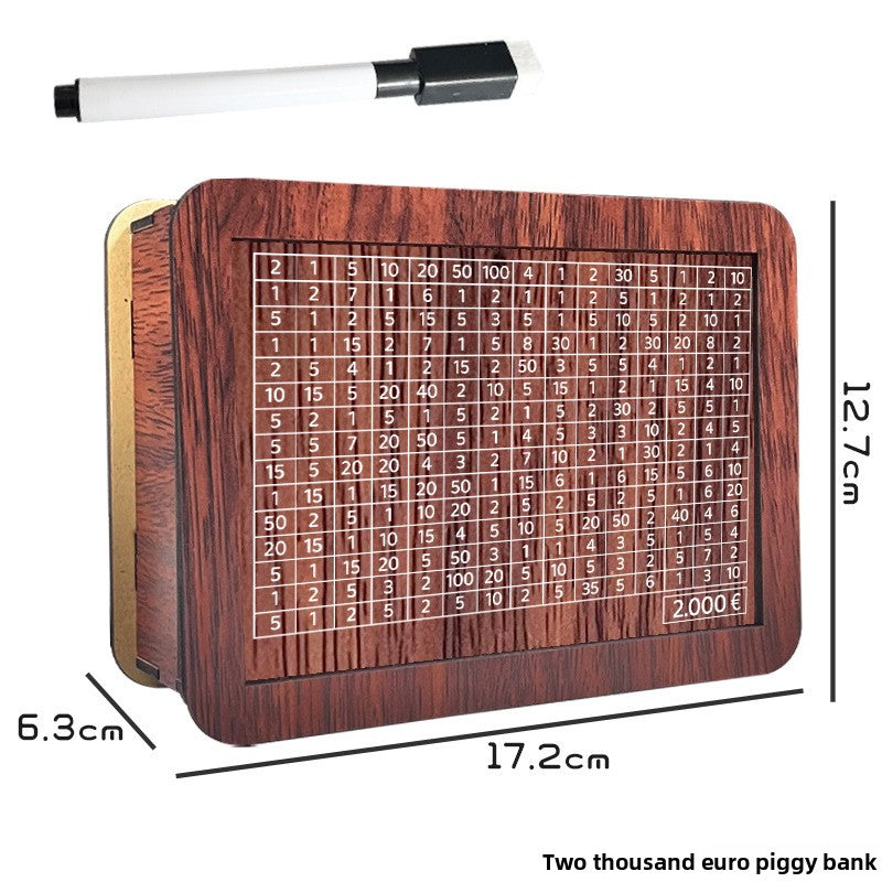 Wooden savings box