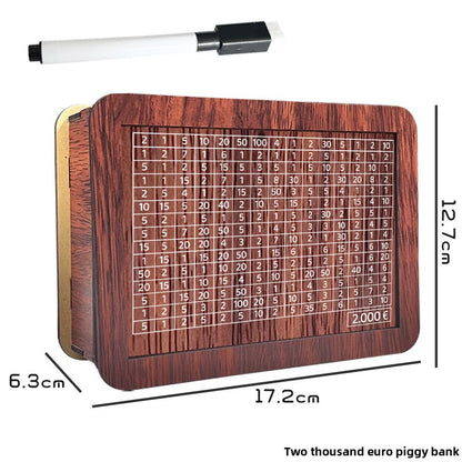Wooden savings box