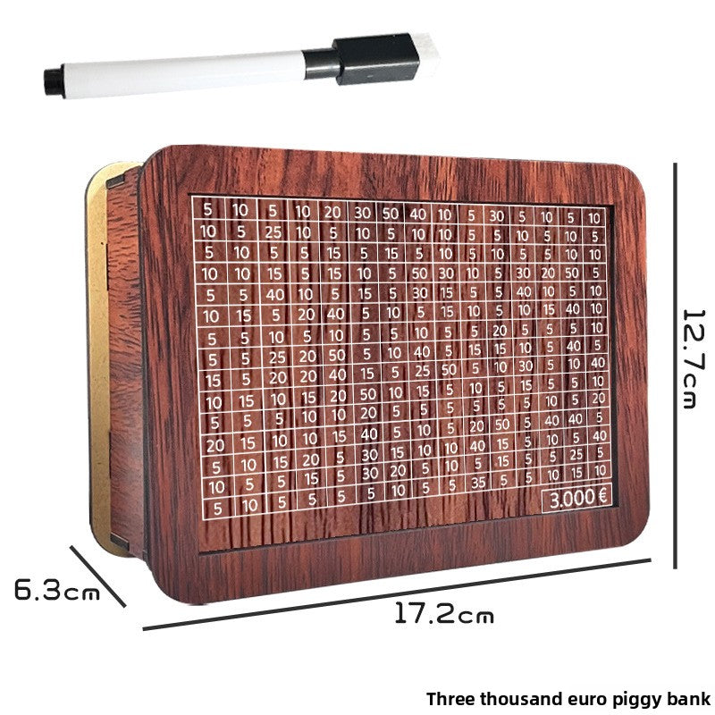 Wooden savings box