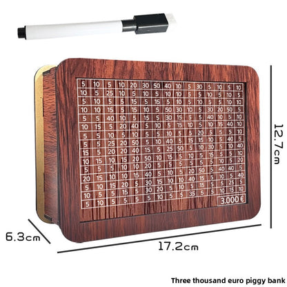 Wooden savings box