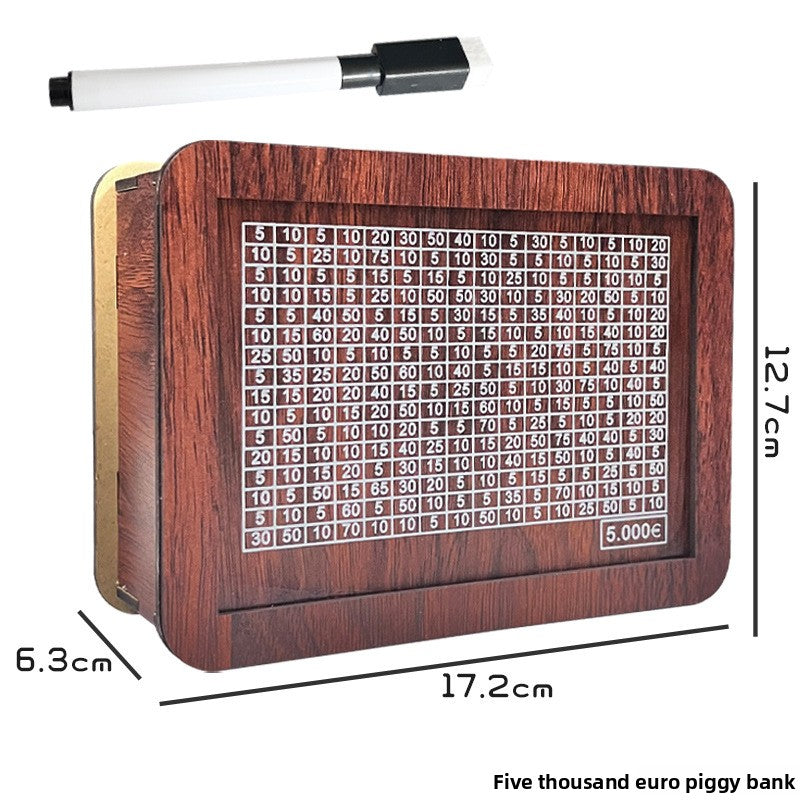 Wooden savings box