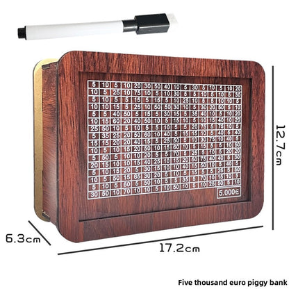 Wooden savings box
