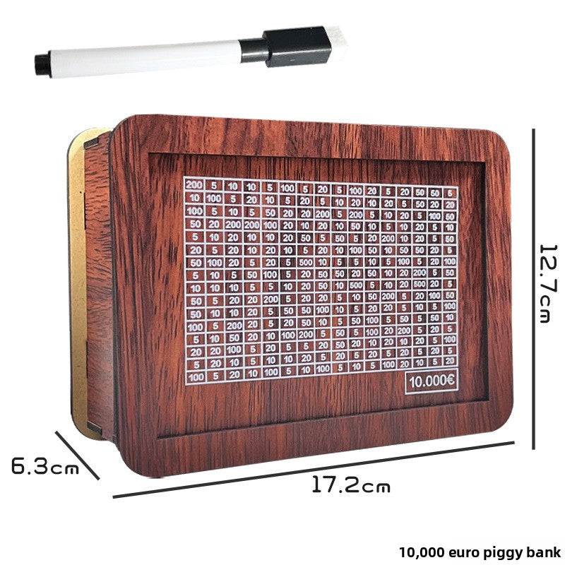 Wooden savings box