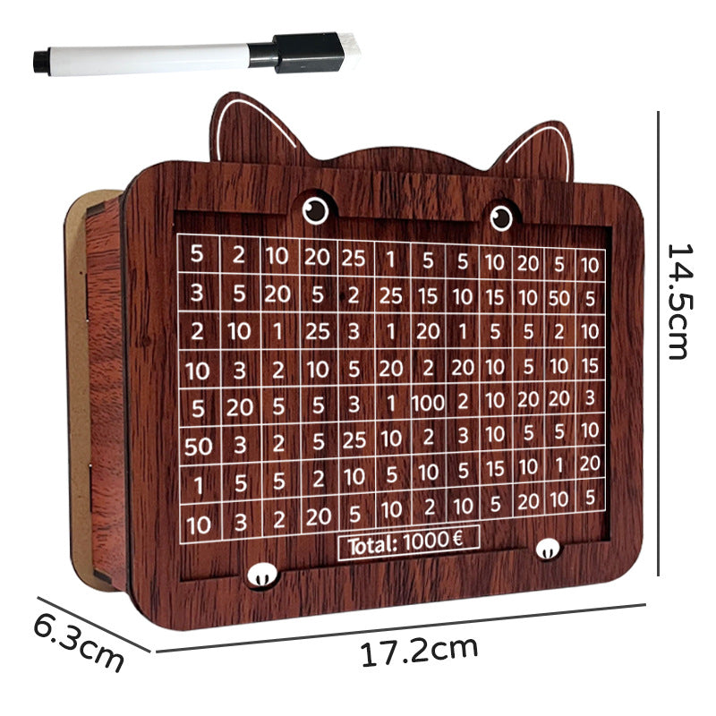 Wooden savings box