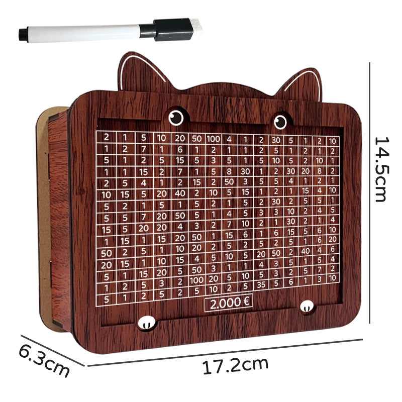Wooden savings box