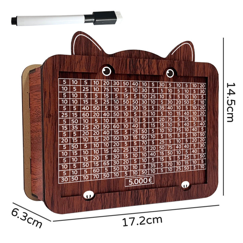 Wooden savings box