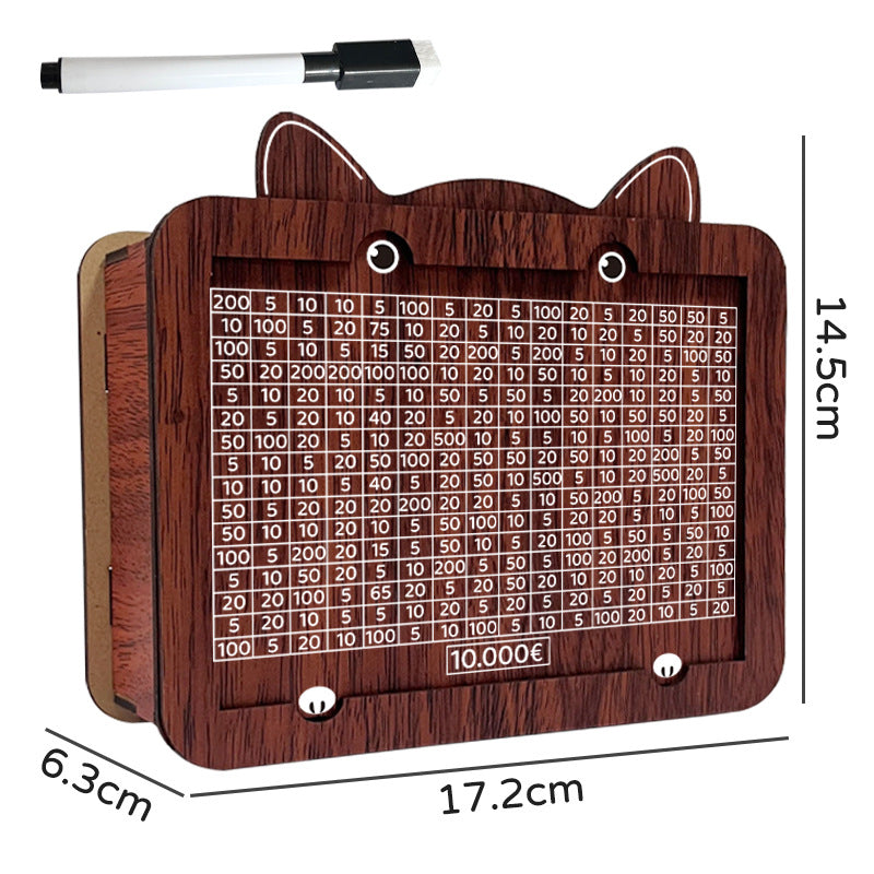 Wooden savings box