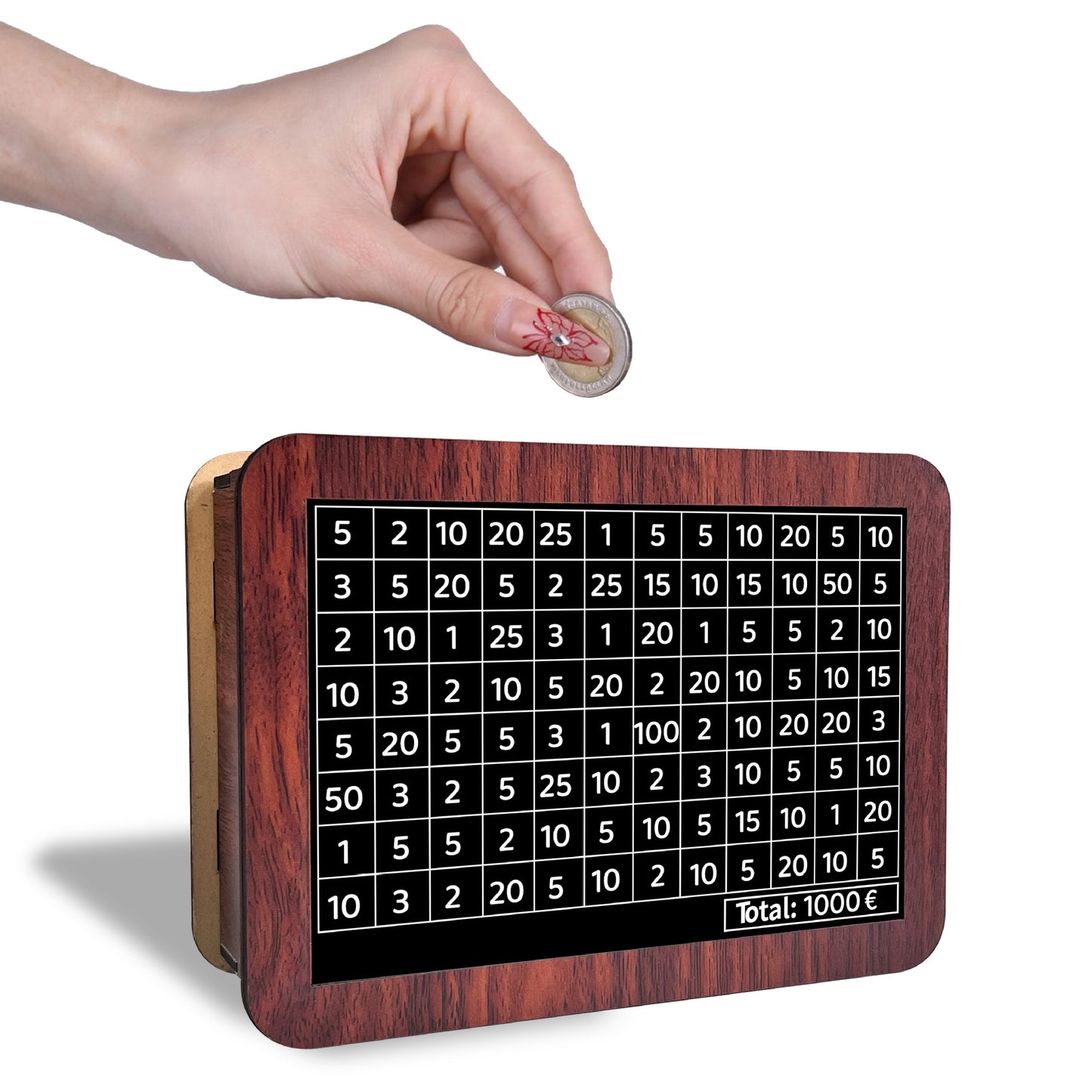 Wooden savings box