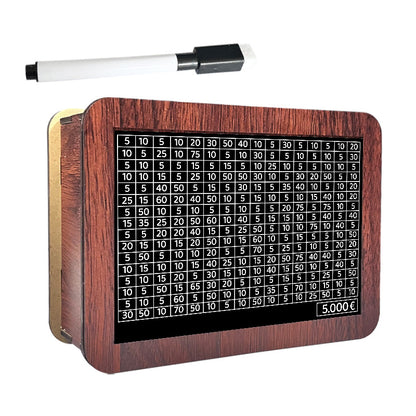 Wooden savings box