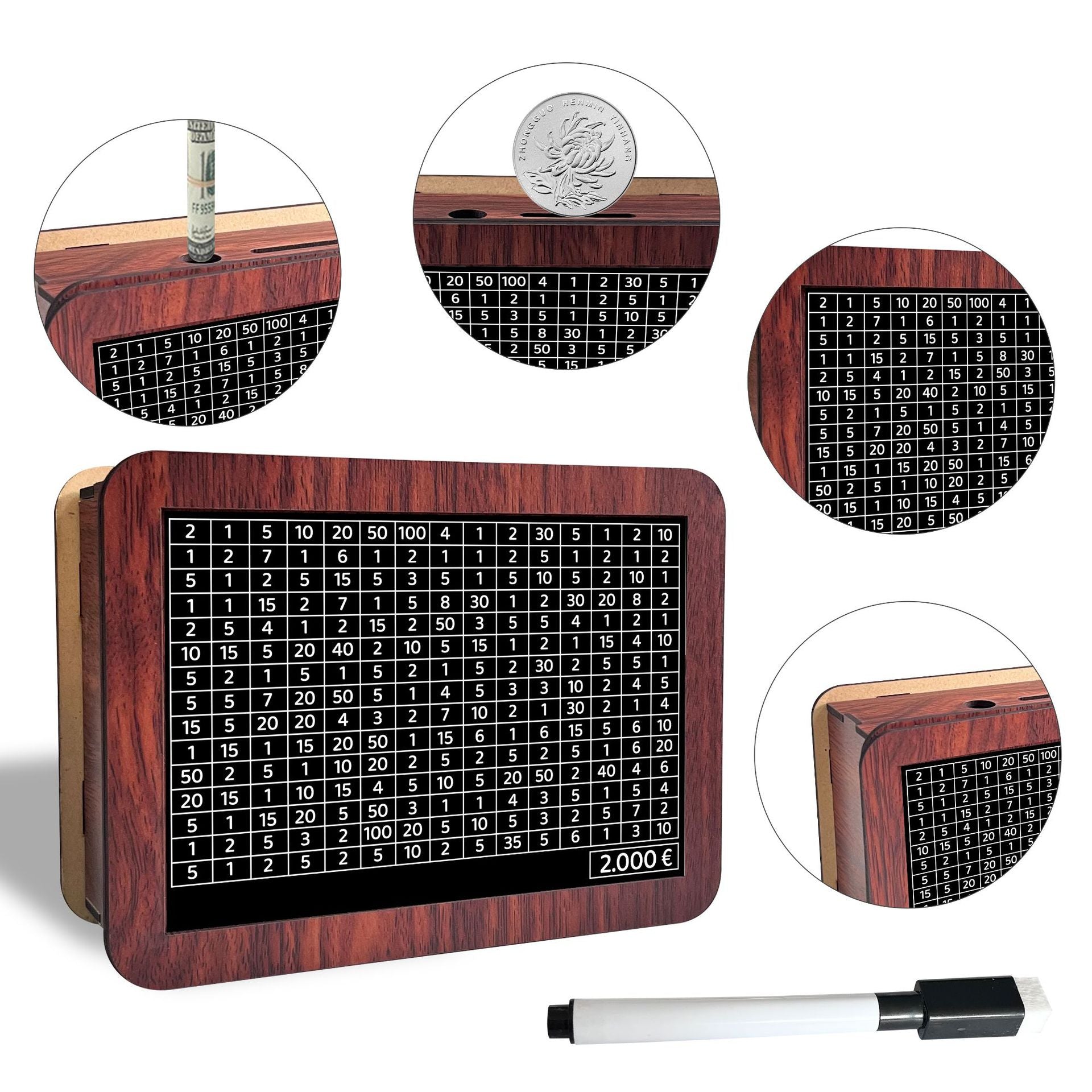 Wooden savings box