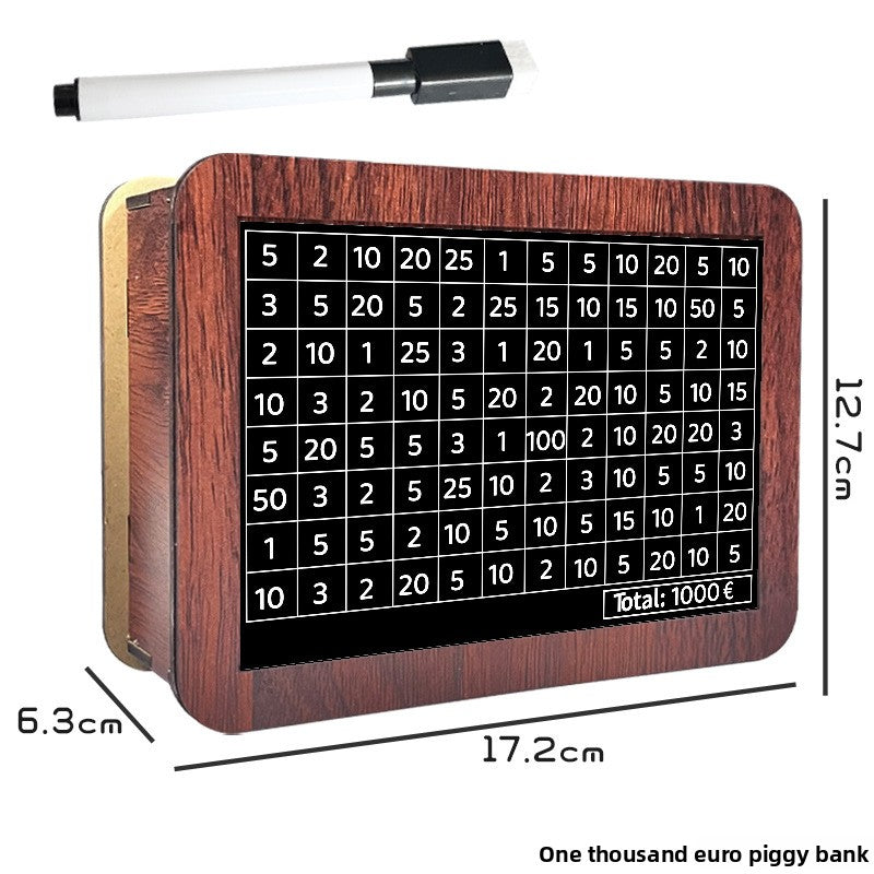 Wooden savings box