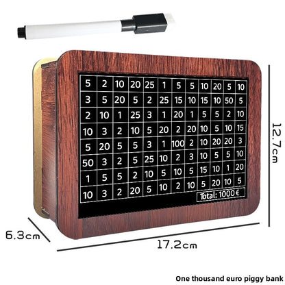 Wooden savings box