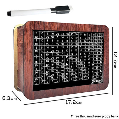 Wooden savings box