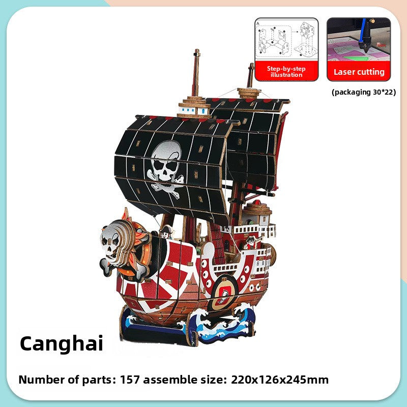 Wooden ship DIY assembly model