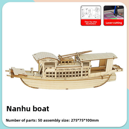 Wooden ship DIY assembly model