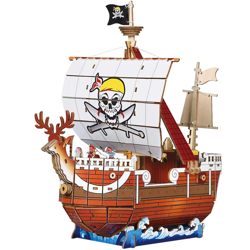 Wooden ship DIY assembly model