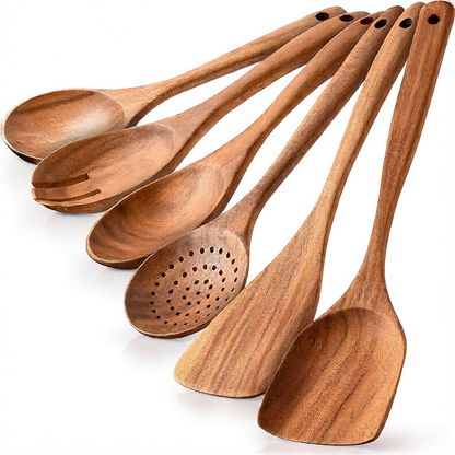 Wooden spatula and spoon