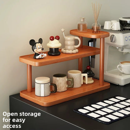 Wooden storage shelf