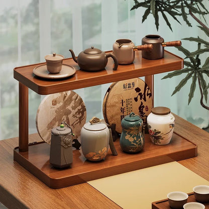 Wooden storage shelf