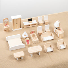 White danish solid wood small furniture