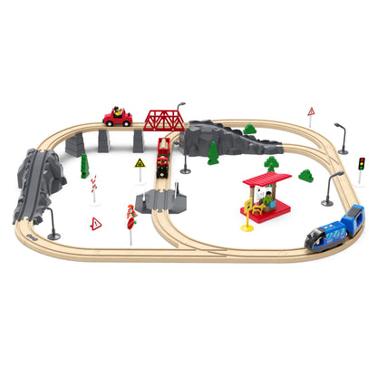 Wooden Track Electric Train Set
