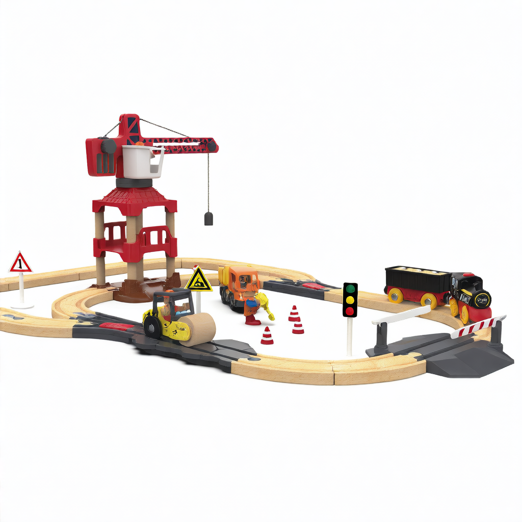 Wooden Track Electric Train Set